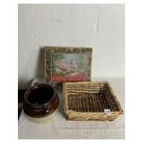 BASKET, BEAN POT WITHOUT LID, 12X12 TIN WITH