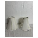2 LAMP SHADES, 8.5HX4"TOPX9.5" BOTTOM