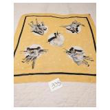 ANTIQUE REPRODUCTION SILK GOLD SCARF WITH