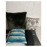 THROW PILLOWS, EMBROIDERED DOWN, 24X24 FLEECES,