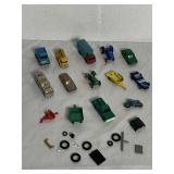 8 LESNEY/HOT WHEELS CARS, 2 LESNEY TOW BEHINDS, 1