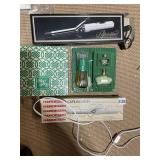 2 CURLING IRONS, WING SONG COLOGNE SET