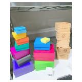 COLORFUL GIFT BOXES, WOOD MINI CRATES