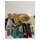 14K GOLD PLATED MINI PICTURE FRAMES, WOODEN BED