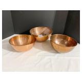 3 COPPER BOWLS