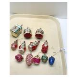 VINTAGE ORNAMENTS INCL HOUSES, SANTA
