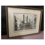 ALLEN J GAINES ETCHINGS FRAMED 27" X 22"