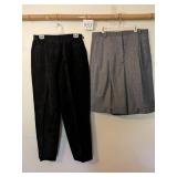 LIZ CLAIBORNE GRAY WOOL WALKING SHORTS WITH CUFFS