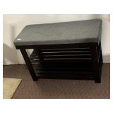 28X12X19 PADDED TOP BENCH WITH UNDER SHELF
