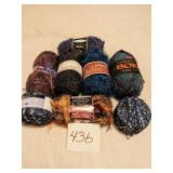 EIGHT SKEINS OF SPECIALTY YARNS