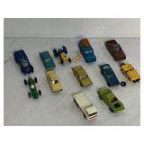 8 LESNEY DIE CAST TOY CARS, 2 HOT WHEELS, 1