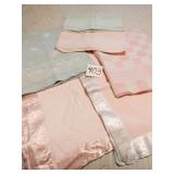 BABY BLANKETS PINK NYLON BLUE AND PINK