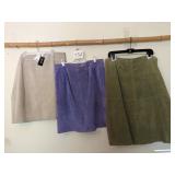 THREE LADIES LINED SUEDE SKIRTS SOFT PURPLE
