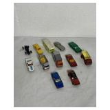 10 LESNEY/MATCHBOX CARS, 1 HOT WHEELS, 1 OTHER
