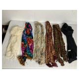 6 LADIES SILK SCARVES, ANN TAYLOR, LIZ CLAIBORNE
