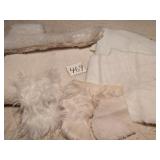 FAUX FUR FABRIC PIECES WHITE OFF WHITE