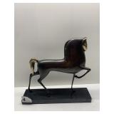 BRONZE HORSE 9" H X 10" W MARBLE BASE NO