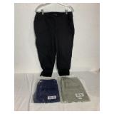 3 PAIRS OF ISAAC MIZRAH LIVE CAPRI PANTS, BLACK,