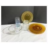 6 CRACKLE GLASS, GLASS BOWL