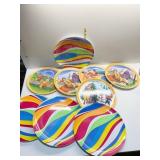 MC DONALD PLATES, STAINLESS BOWLS