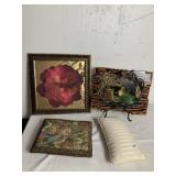 HAWAII CLOCK, FLORAL PICTURE, ACCENT PILLOWS,