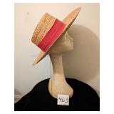 JESSICA JAVITS WIDE BRIM STRAW HAT CHIN STRAP