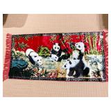 PANDA BEAR VELVETEEN WALL HANGING 42" X 20"