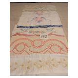 SEVEN EMBROIDERED PILLOWCASES INCLUDING 2 PAIRS