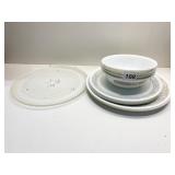 CORELLE DISHES SERVICE FOR 3, EXTRA BOWL & SMALL