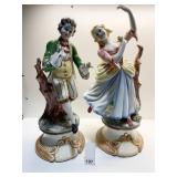 20" H PORCELAIN FIGURINES SIGNED RIGONI W/