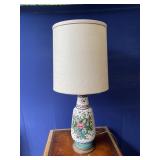LAMP PORCELAIN WITH FLORAL DESIGN, 34" H