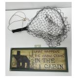 CABIN SIGN AND FISHING NET, CAMP Dï¿½COR
