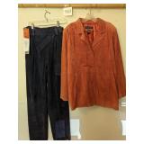 LADIES CEDARS DARK BLUE BAGGY FIT SUEDE HIGH