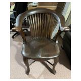 HIGH BACK ARMCHAIR CHERRY FINISH