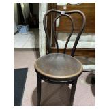 WOODEN CHAIR WITH CARVED SEAT