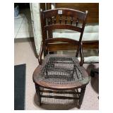 WOODEN CHAIR WITH HIP RAILS