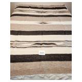 RUSTIC WOVEN WOOL BLANKET EARTH TONE COLORS 57" X