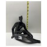 IRON SCULPTURE SIGNED PJ- CAN SIT OVER SHELF 8.5"