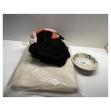 HAT, SHOWER CURTAIN, SMALL MEYER BOWL