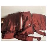 SHIMMERY BURGUNDY DRAPES, DOUBLE LINED, 4 PANELS