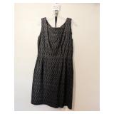 BLACK COTTON SLEEVELESS EYELET DRESS WITH BELT