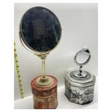 2 MAKE UP MIRRORS AND 2 TINS