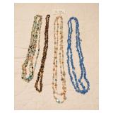 STRANDS OF MIXED GLASS BEADS AND CHIPS ONE TIGER