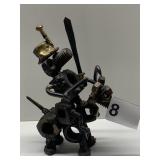 NUTS AND BOLT ARMED DOG STEEL FIGURE 6" H X 5" W