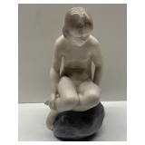 ROYAL COPENHAGEN DENMARK WOMAN AT REST ON ROCK -