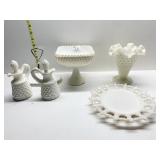 ASSORTED MILK GLASS