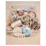ASSORTED RIBBON SPOOLS VARIOUS COLORS AND WIDTHS