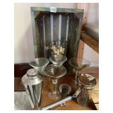 BARTENDING SHAKERS, MARTINI GLASSES, WINE CORKS