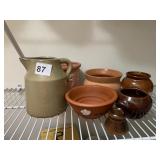 ASSORTED BOSTON BEARN POTS, CREAMER ETC..