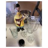 VODKA DECANTER AND GLASSES